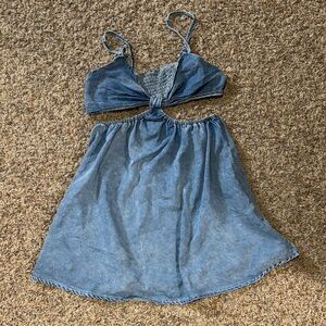 Blue Denim Sleeveless Dress